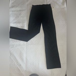 Good American black open knit wide leg pants